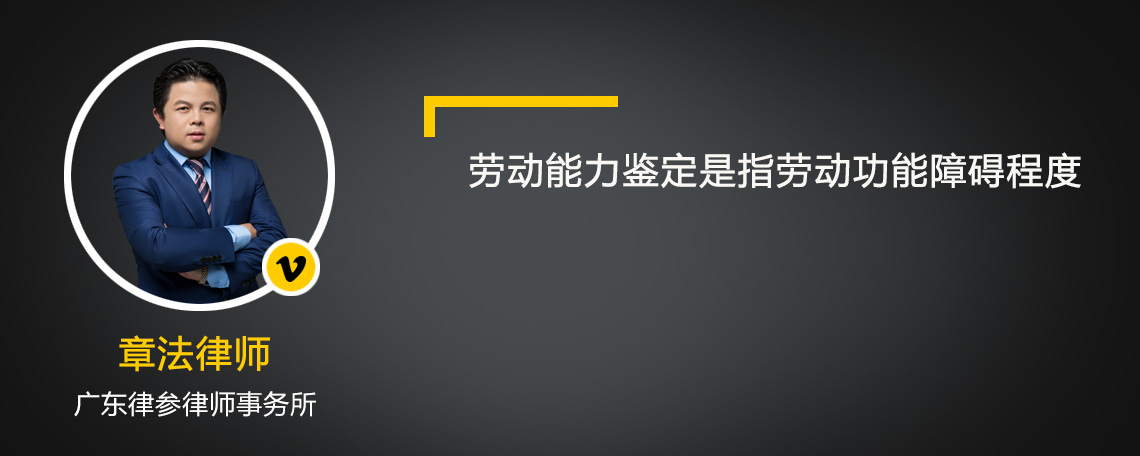 勞動(dòng)能力鑒定是指勞動(dòng)功能障礙程度嗎