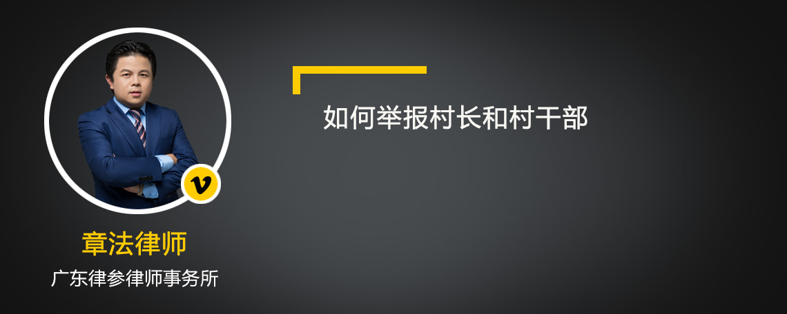 如何舉報(bào)村長(zhǎng)和村干部