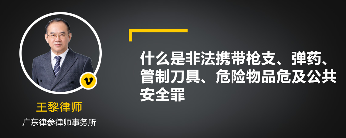 什么是非法攜帶槍支、彈藥、管制刀具、危險物品危及公共安全罪
