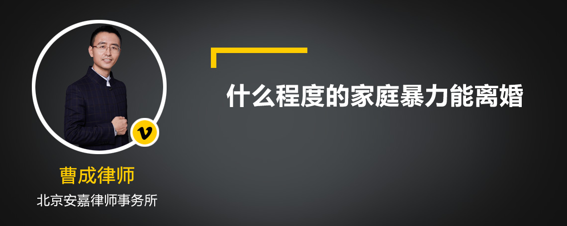 什么程度的家庭暴力能離婚