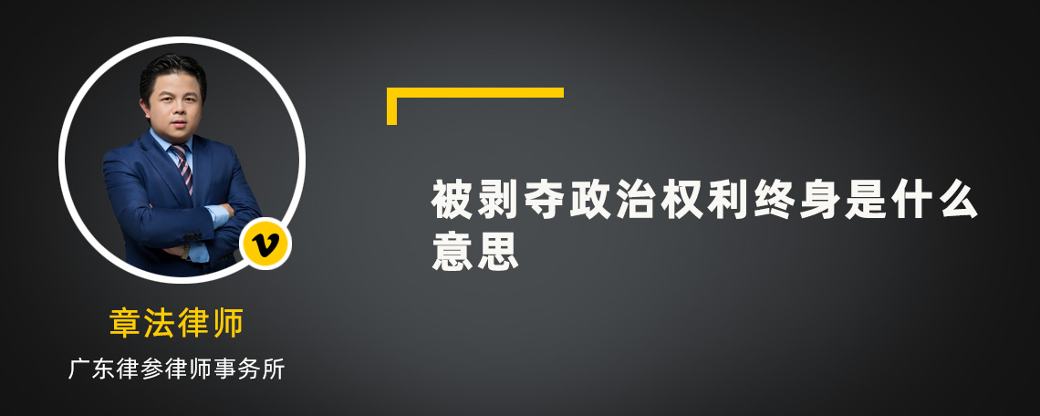 被剝奪政治權(quán)利終身是什么意思
