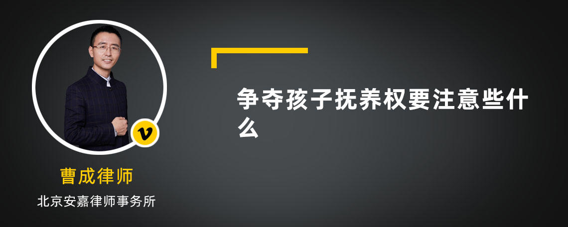 爭奪孩子撫養(yǎng)權(quán)要注意些什么