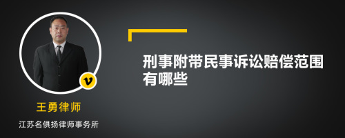 刑事附帶民事訴訟賠償范圍有哪些