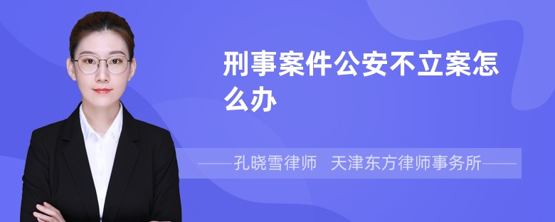 刑事案件公安不立案怎么辦