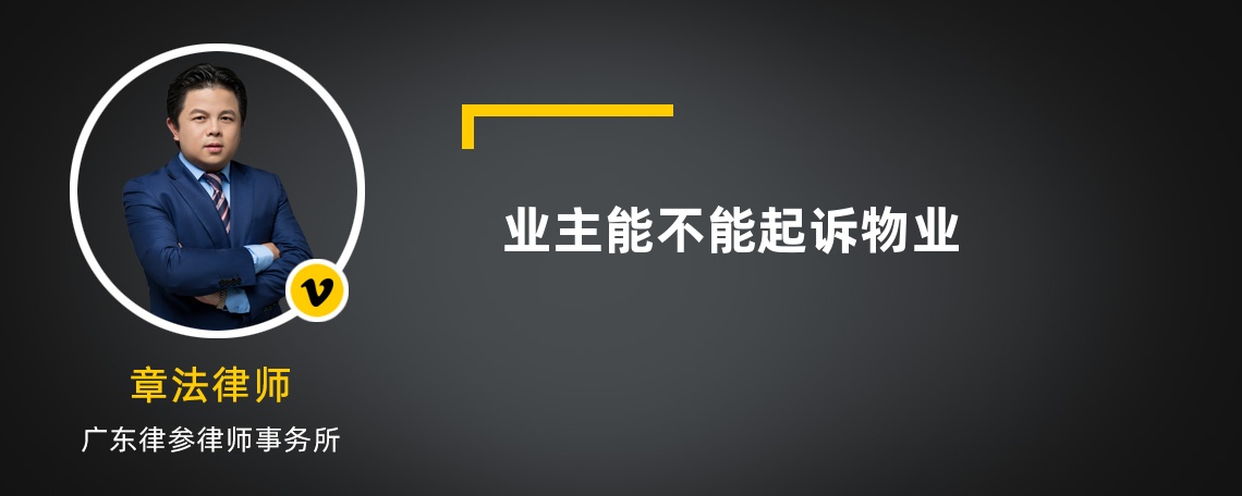 業(yè)主能不能起訴物業(yè)