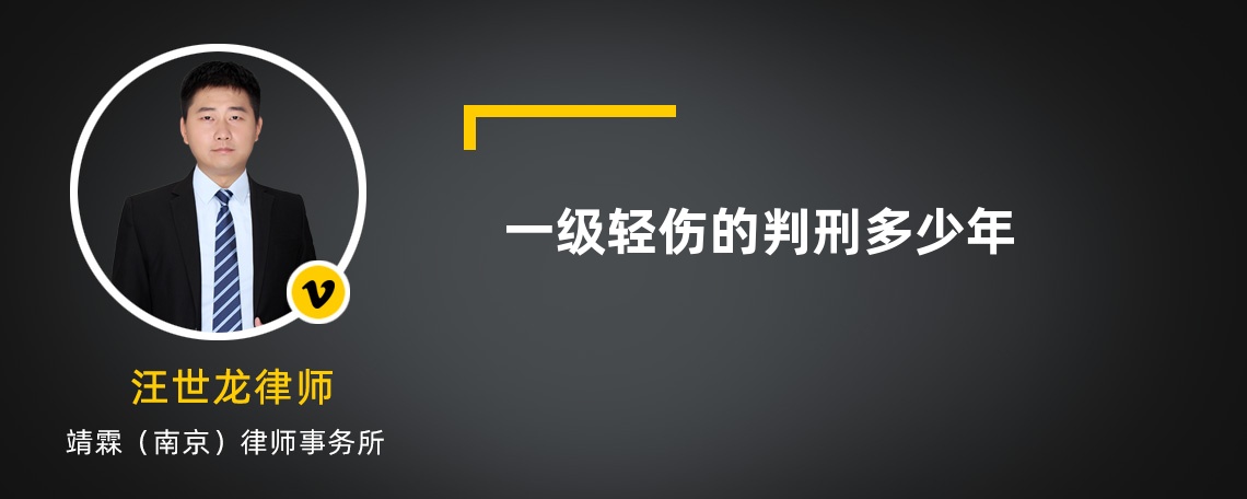 一級(jí)輕傷的判刑多少年