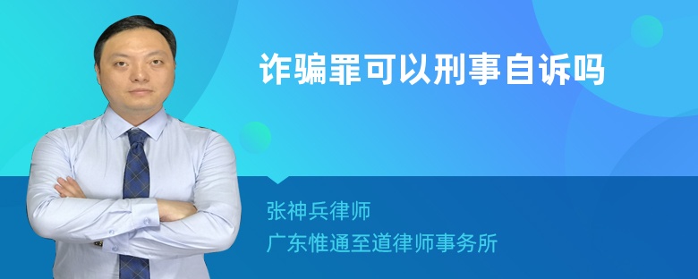 詐騙罪可以刑事自訴嗎