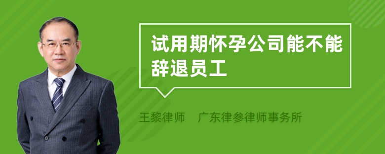 試用期懷孕公司能不能辭退員工