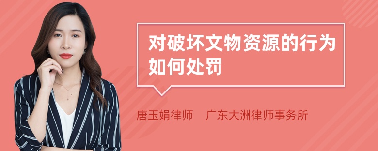 對破壞文物資源的行為如何處罰