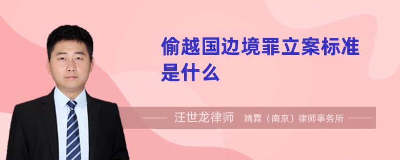 偷越國邊境罪立案標準是什么