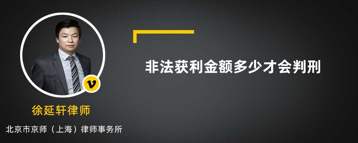 非法獲利金額多少才會判刑