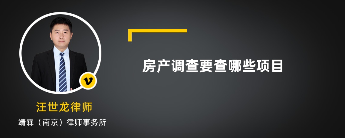 房產(chǎn)調(diào)查要查哪些項目