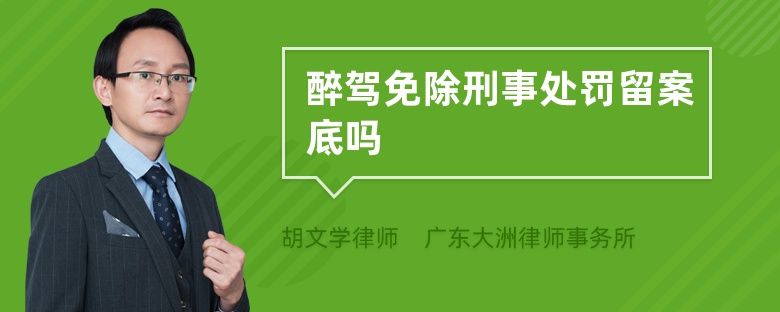 醉駕免除刑事處罰留案底嗎