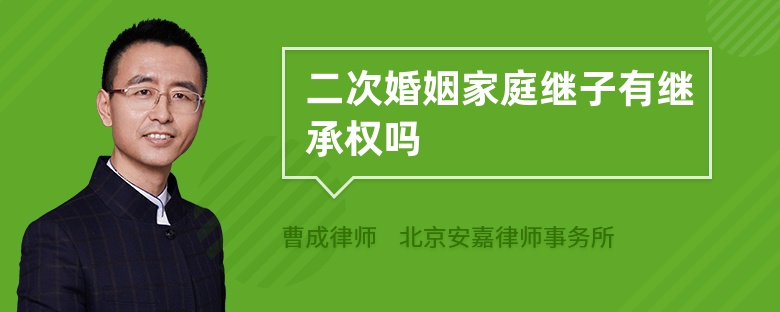 二次婚姻家庭繼子有繼承權(quán)嗎