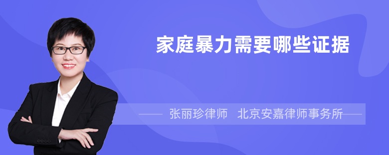 家庭暴力需要哪些證據(jù)