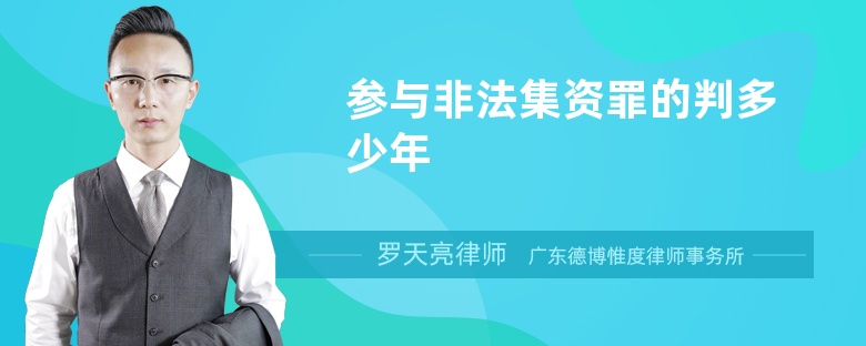 參與非法集資罪的判多少年