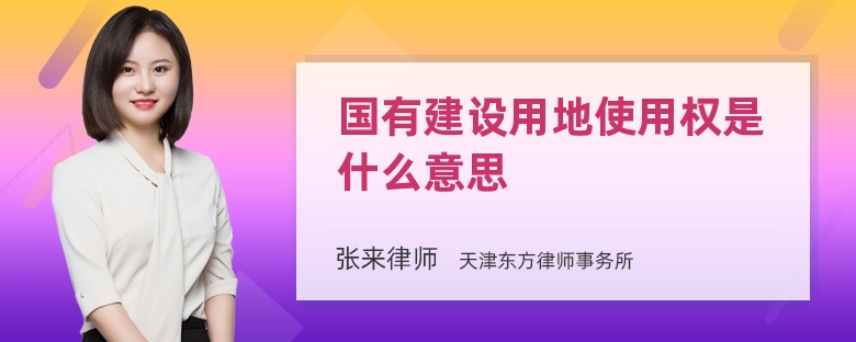 國有建設(shè)用地使用權(quán)是什么意思