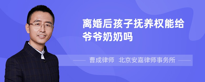 離婚后孩子撫養(yǎng)權(quán)能給爺爺奶奶嗎