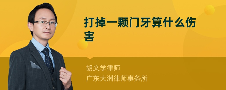 打掉一顆門牙算什么傷害