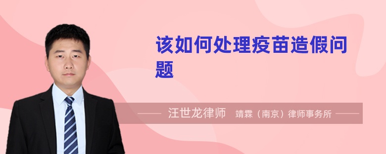 該如何處理疫苗造假問(wèn)題