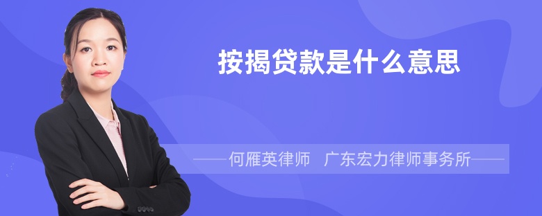 按揭貸款是什么意思