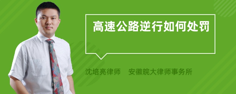 高速公路逆行如何處罰