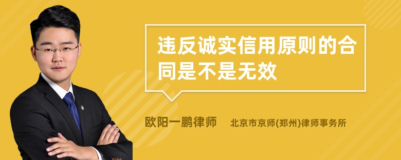 違反誠(chéng)實(shí)信用原則的合同是不是無(wú)效