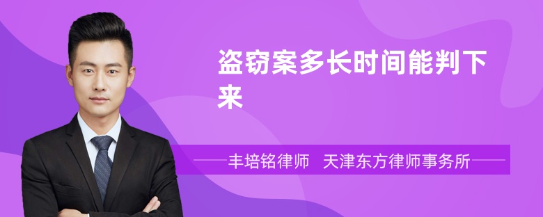 盜竊案多長時間能判下來