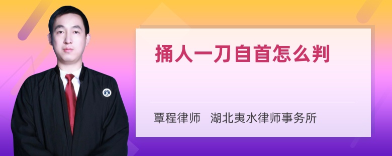 捅人一刀自首怎么判