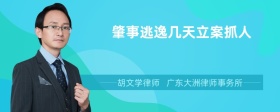 肇事逃逸幾天立案抓人