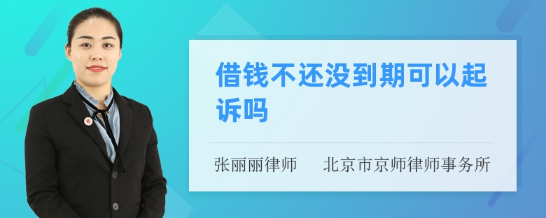借錢不還沒(méi)到期可以起訴嗎