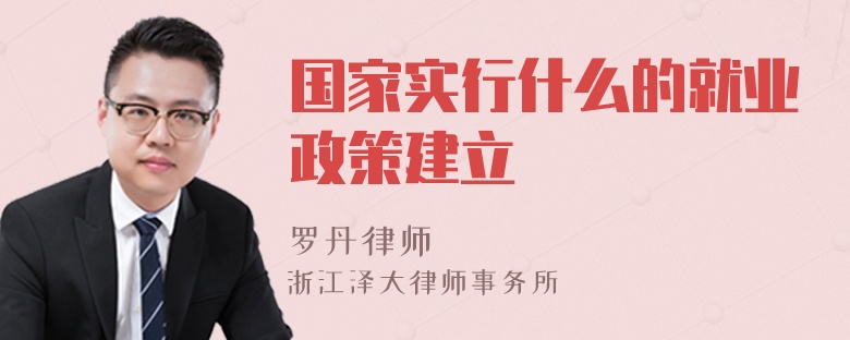 國家實行什么的就業(yè)政策建立