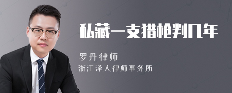 私藏一支獵槍判幾年