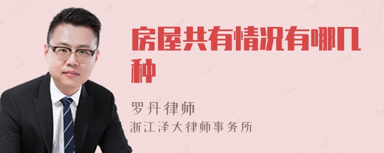 房屋共有情況有哪幾種