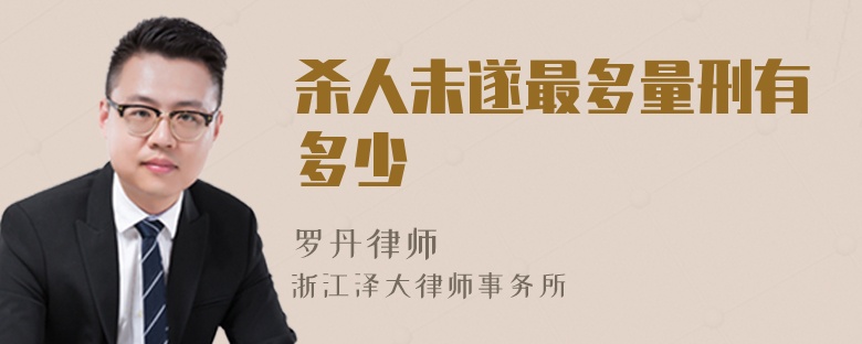 殺人未遂最多量刑有多少