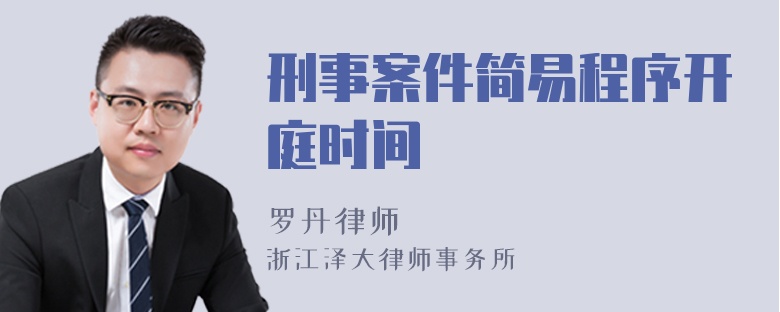 刑事案件簡易程序開庭時間