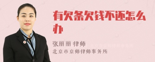 有欠條欠錢不還怎么辦