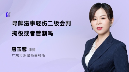 寻衅滋事轻伤二级会判拘役或者管制吗