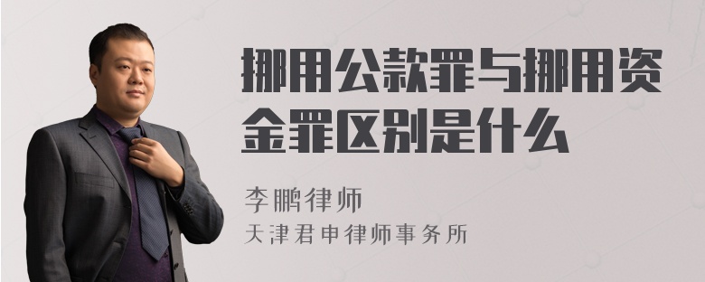 挪用公款罪與挪用資金罪區(qū)別是什么