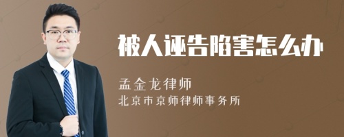 被人誣告陷害怎么辦