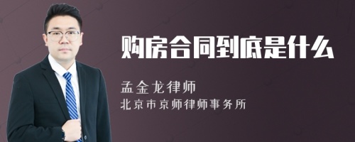 購房合同到底是什么