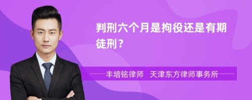 判刑六个月是拘役还是有期徒刑？