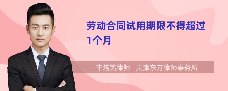 勞動合同試用期限不得超過1個(gè)月