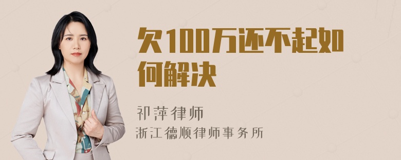欠100萬(wàn)還不起如何解決