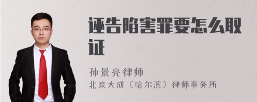 誣告陷害罪要怎么取證