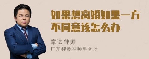 如果想離婚如果一方不同意該怎么辦