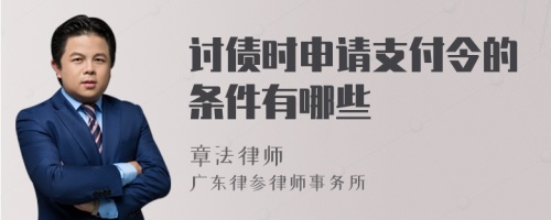 讨债时申请支付令的条件有哪些