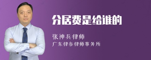分居費是給誰的