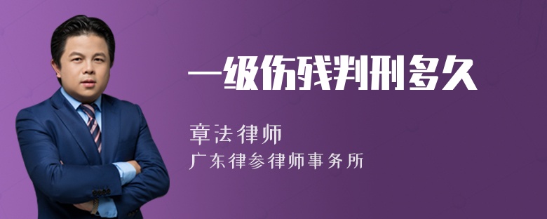 一級傷殘判刑多久
