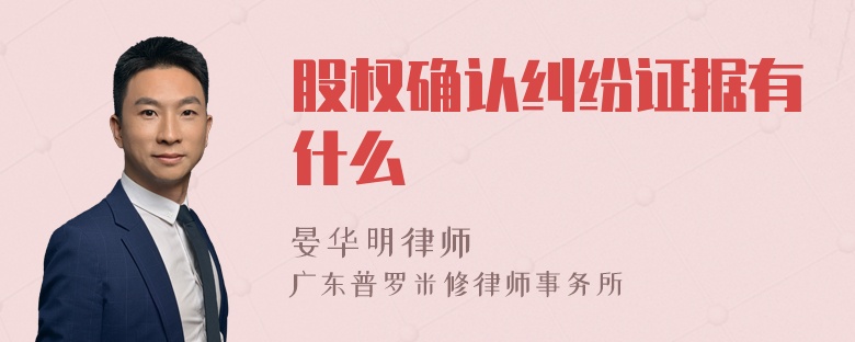 股權(quán)確認(rèn)糾紛證據(jù)有什么